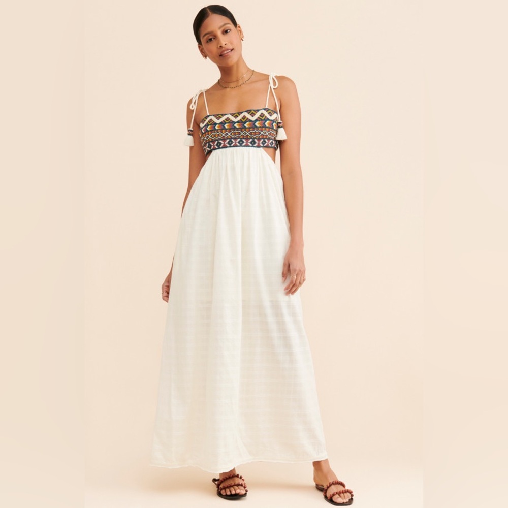 Free People Phoenix Beaded Maxi Boho Dress size M - Picture 16 of 16